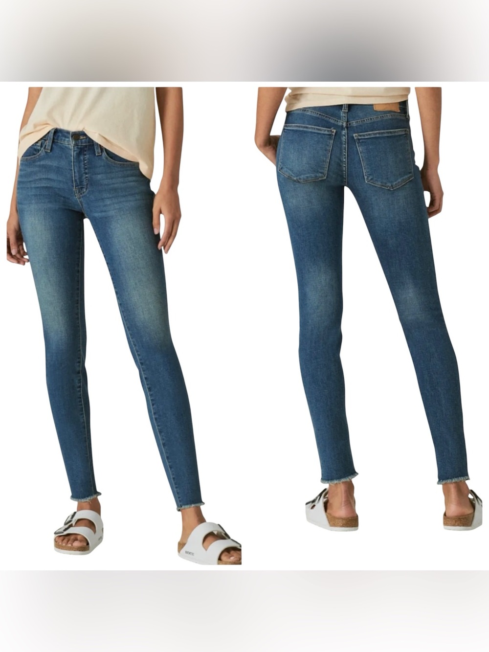 Lucky Brand Denim Ava Mid Rise Skinny Raw Hen Denim Jeans 6